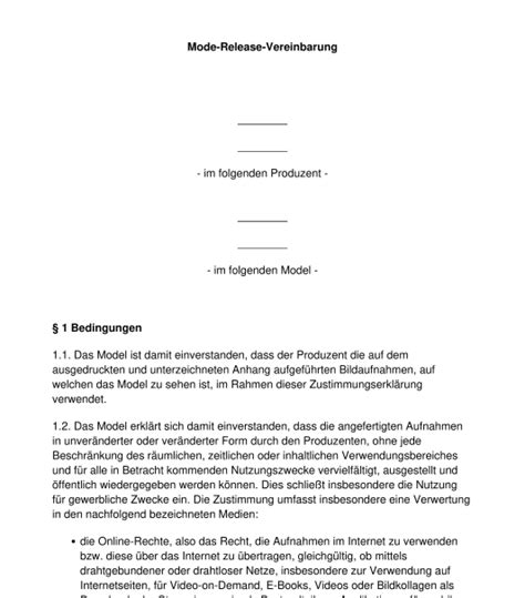 model release vertrag muster|Modelvertrag / Model Release 2024 • Download。